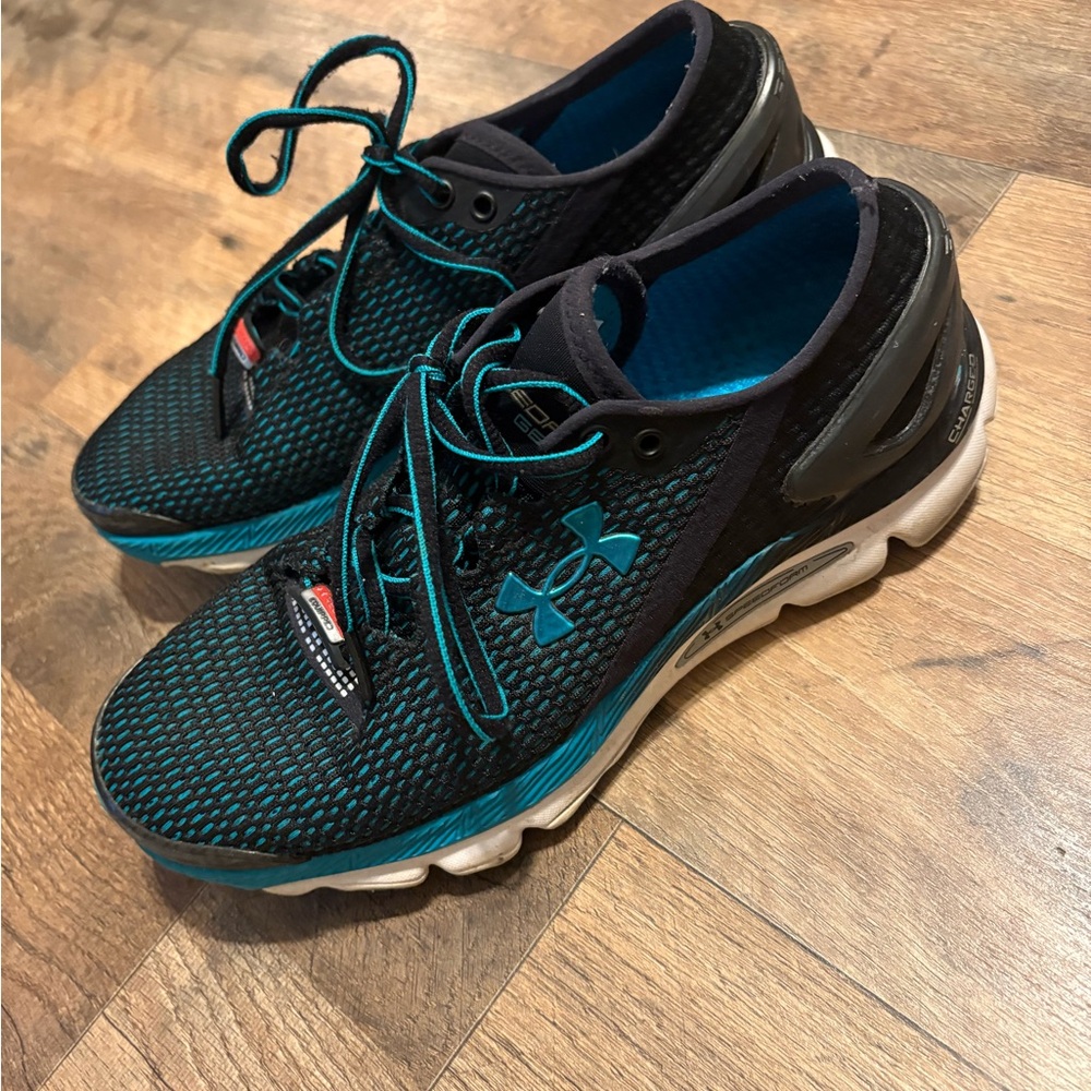 Under Armour Black and Teal Athletic Shoes